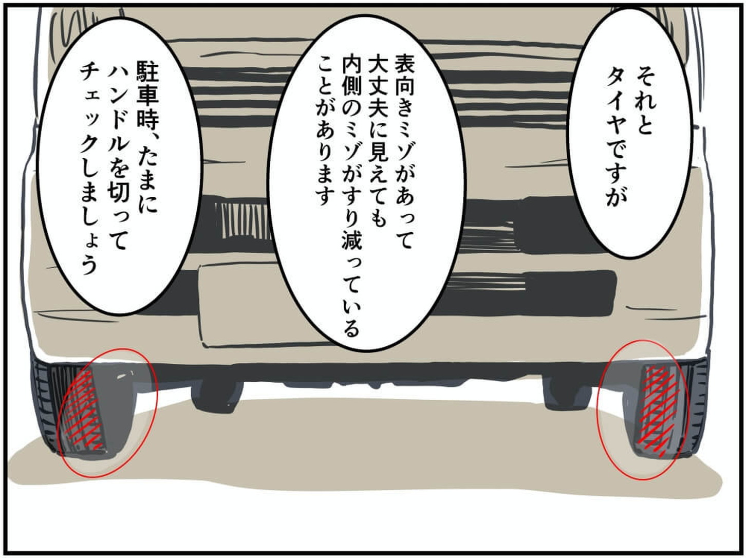 クルマのタイヤのイラスト
