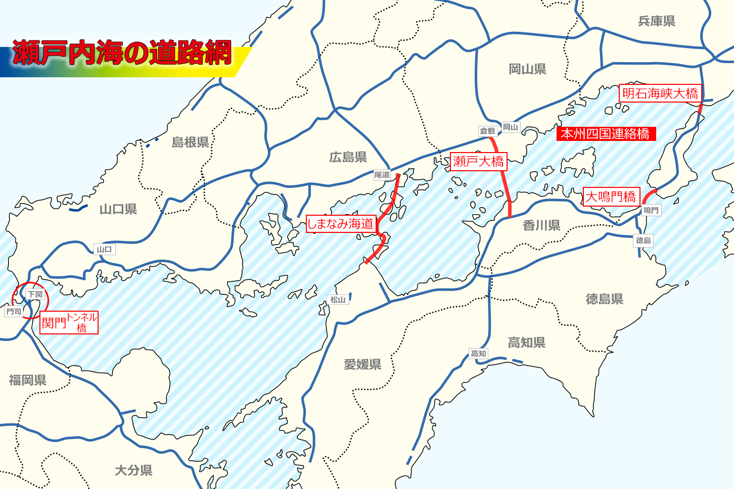 瀬戸内海の道路整備状況