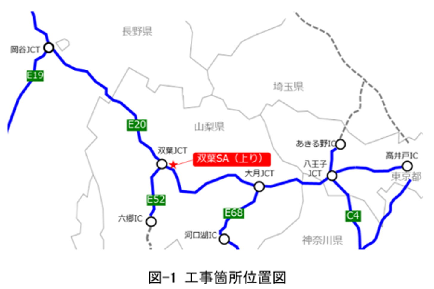 中央道 双葉SA(上り)の位置。(画像:NEXCO中日本)