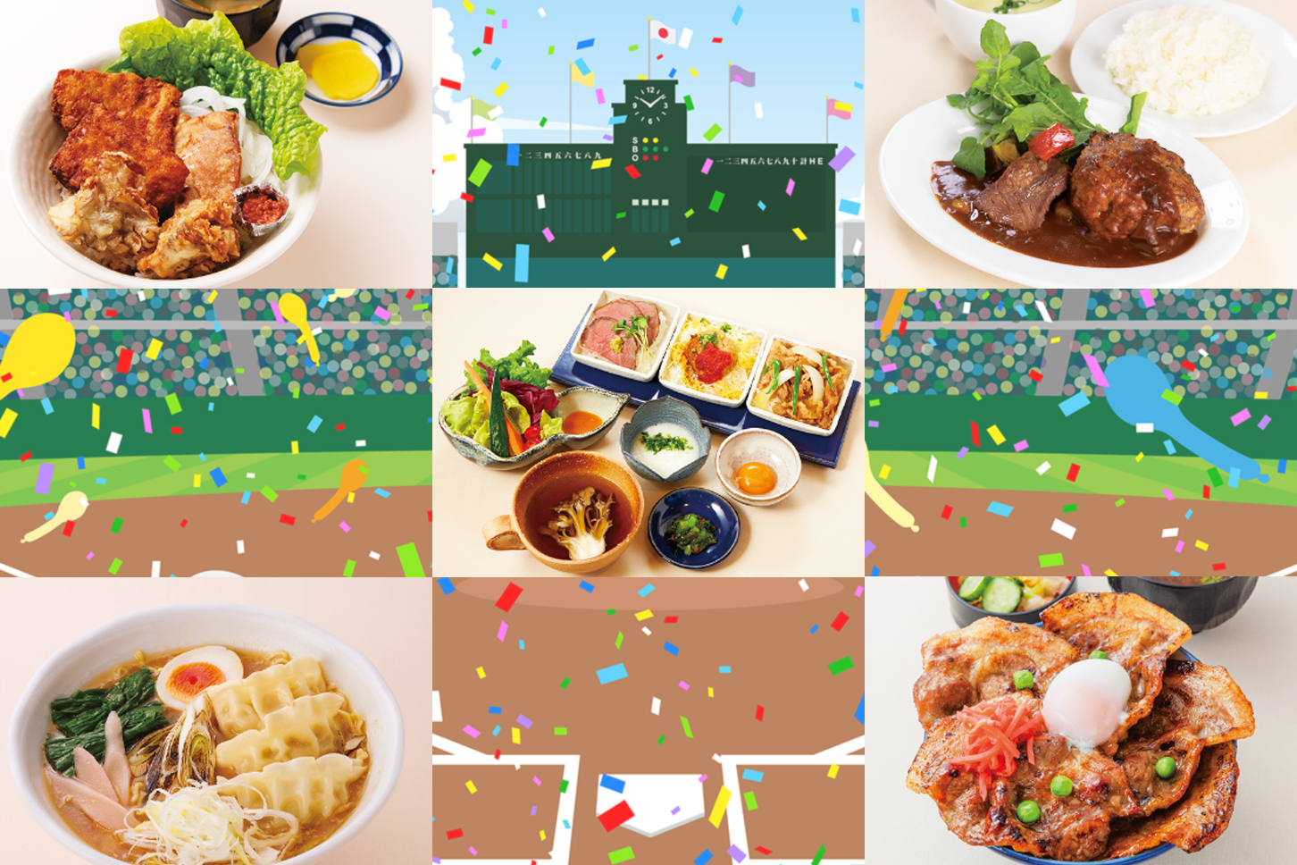 ハイウェイめし選手権の決勝を勝ち抜いた東日本のうまいメニューたち。（画像：NEXCO東日本/(c) taro Images - stock.adobe.com）