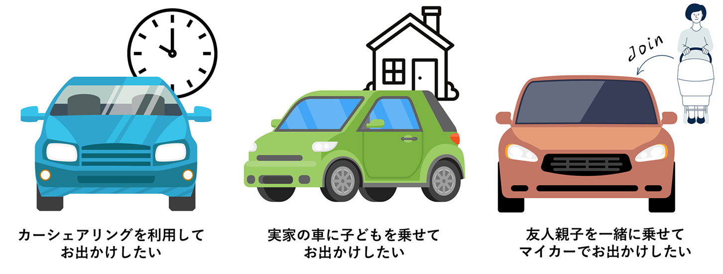 最近の子育て世帯は自家用車以外のクルマを運転する機会も多い